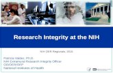 Patricia Valdez, Ph.D. NIH Extramural Research Integrity Officer OD/OER/OEP National Institutes of Health NIH OER Regionals, 2015.