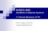 MSEG 803 Equilibria in Material Systems 4: Formal Structure of TD Prof. Juejun (JJ) Hu hujuejun@udel.edu.