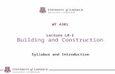 WT 4301 Lecture L0-1 Building and Construction Syllabus and Introduction.