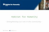 Habitat for Humanity - Strengthening our role in the community -  /habitat.ro.