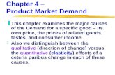 Chapter 4 – Product Market Demand zThis chapter examines the major causes of the Demand for a specific good – its own price, the prices of related goods,