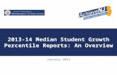 2013-14 Median Student Growth Percentile Reports: An Overview January 2015.