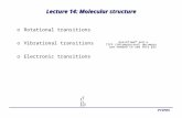 PY3P05 Lecture 14: Molecular structure oRotational transitions oVibrational transitions oElectronic transitions.