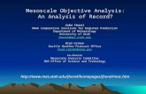 Mesoscale Objective Analysis: An Analysis of Record? John Horel NOAA Cooperative Institute for Regional Prediction Department of Meteorology University.