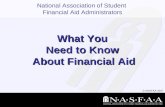 National Association of Student Financial Aid Administrators What You Need to Know About Financial Aid © NASFAA 2007.