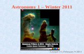 Astronomy 1 – Winter 2011 Lecture 15; February 9 2011.