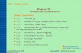 T21.1 Chapter Outline Chapter 21 International Corporate Finance Chapter Organization 21.1Terminology 21.2Foreign Exchange Markets and Exchange Rates 21.3Purchasing.