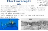 Electroreception -Electric systems: reception vs EOD -Electroreception: prevalence, types, functions -My question: How has electroreception evolved across.
