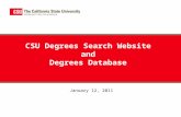 CSU Degrees Search Website and Degrees Database January 12, 2011.