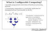 EECC722 - Shaaban #1 lec # 9 Fall 2002 10-9-2002 What is Configurable Computing? Spatially-programmed connections of hardware processing elements Customizing.