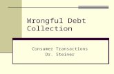 Wrongful Debt Collection Consumer Transactions Dr. Steiner.