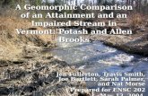 A Geomorphic Comparison of an Attainment and an Impaired Stream in Vermont: Potash and Allen Brooks Jen Fullerton, Travis Smith, Joe Bartlett, Sarah Palmer,