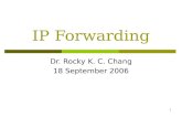 1 IP Forwarding Dr. Rocky K. C. Chang 18 September 2006.
