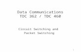 Data Communications TDC 362 / TDC 460 Circuit Switching and Packet Switching 1.