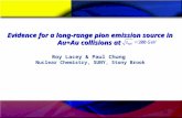 1 Roy Lacey & Paul Chung Nuclear Chemistry, SUNY, Stony Brook Evidence for a long-range pion emission source in Au+Au collisions at.