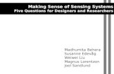 Making Sense of Sensing Systems Five Questions for Designers and Researchers Madhumita Behera Susanne Edevåg Weiwei Liu Magnus Lorentzon Joel Sandlund.