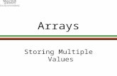 Arrays Storing Multiple Values. Motels l If you have a room in a motel and they give you room 5, which room is it? 123456.