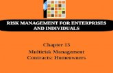 RISK MANAGEMENT FOR ENTERPRISES AND INDIVIDUALS Chapter 13 Multirisk Management Contracts: Homeowners.
