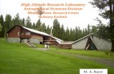 M. A. Darzi High Altitude Research Laboratory Astrophysical Sciences Division Bhabha Atomic Research Centre Gulmarg Kashmir.