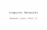 1 Computer Networks Network Layer (Part 1). 2 Last classes Data-link layer –Functions –Specific implementations, devices.