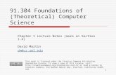 1 91.304 Foundations of (Theoretical) Computer Science Chapter 1 Lecture Notes (more on Section 1.4) David Martin dm@cs.uml.edu This work is licensed under.
