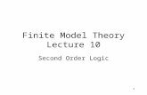 1 Finite Model Theory Lecture 10 Second Order Logic.