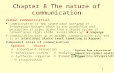 Chapter 8 The nature of communication Human communication  Communication is the intentional exchange of information brought about by the production and.