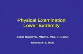 Physical Examination Lower Extremity Sohail Bajammal, MBChB, MSc, FRCS(C) November 4, 2008.