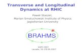 Transverse and Longitudinal Dynamics at RHIC Paweł Staszel, Marian Smoluchowski Institute of Physics Jagiellonian University SQM 2007 Levo č a, 24–29.06.2007.
