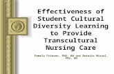 Effectiveness of Student Cultural Diversity Learning to Provide Transcultural Nursing Care Pamela Friesen, PhD, RN and Bernita Missal, PhD, RN.