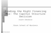 Aswath Damodaran2 Finding the Right Financing Mix: The Capital Structure Decision Aswath Damodaran Stern School of Business.