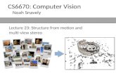Lecture 23: Structure from motion and multi-view stereo CS6670: Computer Vision Noah Snavely.