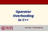 Operator Overloading in C++ Systems Programming. Systems Programming: Operator Overloading 22   Fundamentals of Operator Overloading   Restrictions.