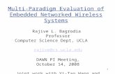 1 Multi-Paradigm Evaluation of Embedded Networked Wireless Systems Rajive L. Bagrodia Professor Computer Science Dept, UCLA rajive@cs.ucla.edu DAWN PI.