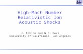 High-Mach Number Relativistic Ion Acoustic Shocks J. Fahlen and W.B. Mori University of California, Los Angeles.