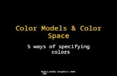 Multi-media Graphics JOUR 205 Color Models & Color Space 5 ways of specifying colors.