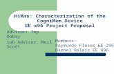 HiMax: Characterization of the CogniMem Device EE x96 Project Proposal Advisor: Tep Dobry Sub Advisor: Neil Scott Members: Raymundo Flores EE 296 Darnel.