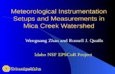 Meteorological Instrumentation Setups and Measurements in Mica Creek Watershed Wenguang Zhao and Russell J. Qualls Idaho NSF EPSCoR Project.