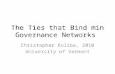 The Ties that Bind min Governance Networks Christopher Koliba, 2010 University of Vermont.