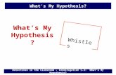 What’s My Hypothesis? Whistles Detectives in the Classroom - Investigation 1-3: What’s My Hypothesis? What’s My Hypothesis?