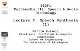 EE2F1 Speech & Audio Technology Sept. 26, 2002 SLIDE 1 THE UNIVERSITY OF BIRMINGHAM ELECTRONIC, ELECTRICAL & COMPUTER ENGINEERING Digital Systems & Vision.