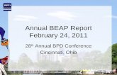 Annual BEAP Report February 24, 2011 28 th Annual BPD Conference Cincinnati, Ohio.