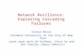 Network Resilience: Exploring Cascading Failures Vishal Misra Columbia University in the City of New York Joint work with Ed Coffman, Zihui Ge and Don.