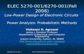 Fall 2006, Oct. 31, Nov. 2 ELEC 5270-001/6270-001 Lecture 10 1 ELEC 5270-001/6270-001(Fall 2006) Low-Power Design of Electronic Circuits Power Analysis: