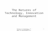 Natures of Technology, Innovation and Management, Mgmt of Technological Innovation, Patri 1 The Natures of Technology, Innovation and Management.