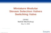 © Swagelok Company, 2006 IFPAC Miniature Modular Stream Selection Valves Switching Valve CPAC NeSSI Workshop May 11, 2006.