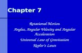 Chapter 7 Rotational Motion Angles, Angular Velocity and Angular Acceleration Universal Law of Gravitation Kepler’s Laws.