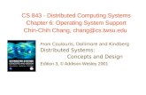CS 843 - Distributed Computing Systems Chapter 6: Operating System Support Chin-Chih Chang, chang@cs.twsu.edu From Coulouris, Dollimore and Kindberg Distributed.