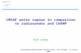 Diplomanden-Doktoranden-Seminar Bonn, now Cologne – 8 Januar 2007 CMSAF water vapour in comparison to radiosondes and CHAMP Ralf Lindau.