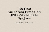 TOCTTOU Vulnerabilities in UNIX-Style File Systems BY: Mayank Ladoia.